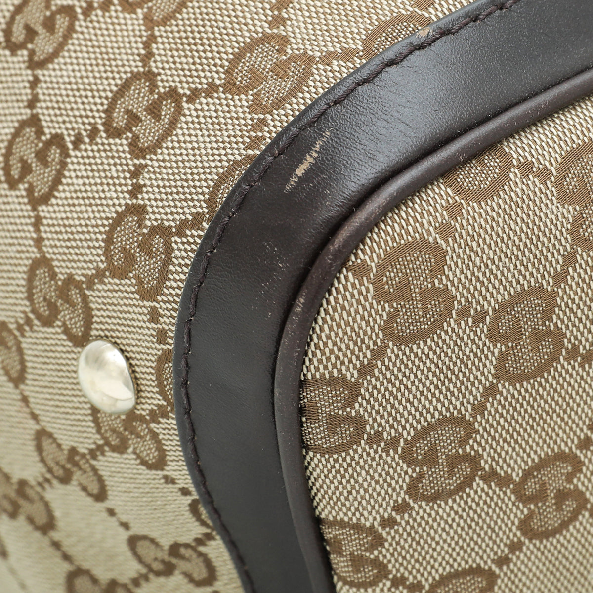 Gucci Leather Canvas Shoulder Bag