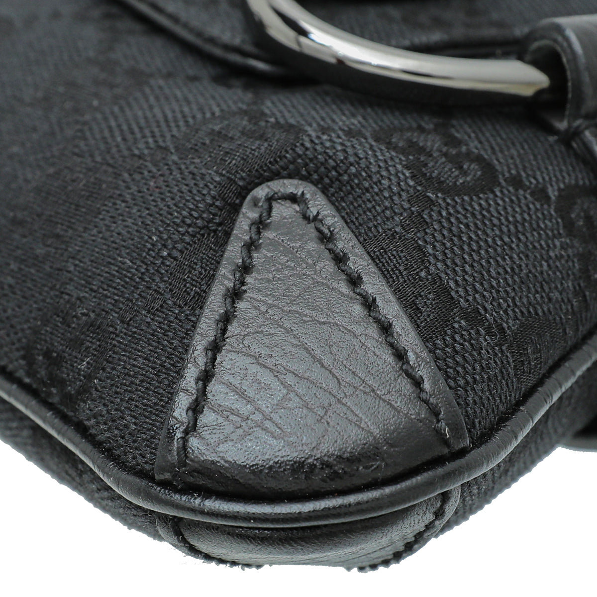 Gucci Pochette Leather Canvas Shoulder Bag