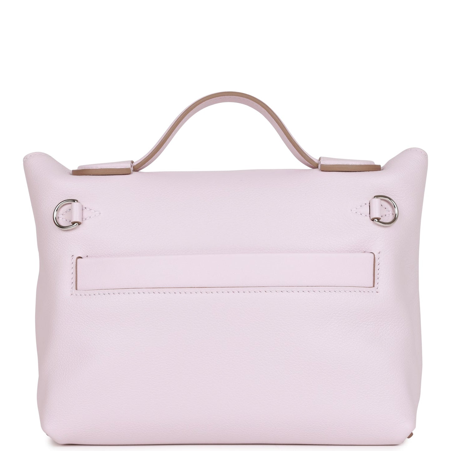 Luxury Hermes Mini 24/24 Bag Mauve Pale Verso Evercolor and Swift Palladium Hardware