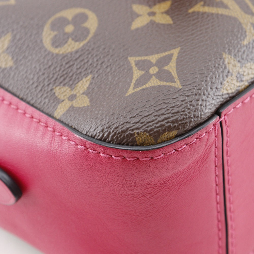 LOUIS VUITTON Shoulder Bag Monogram canvas Brown / red Saintonge Women
