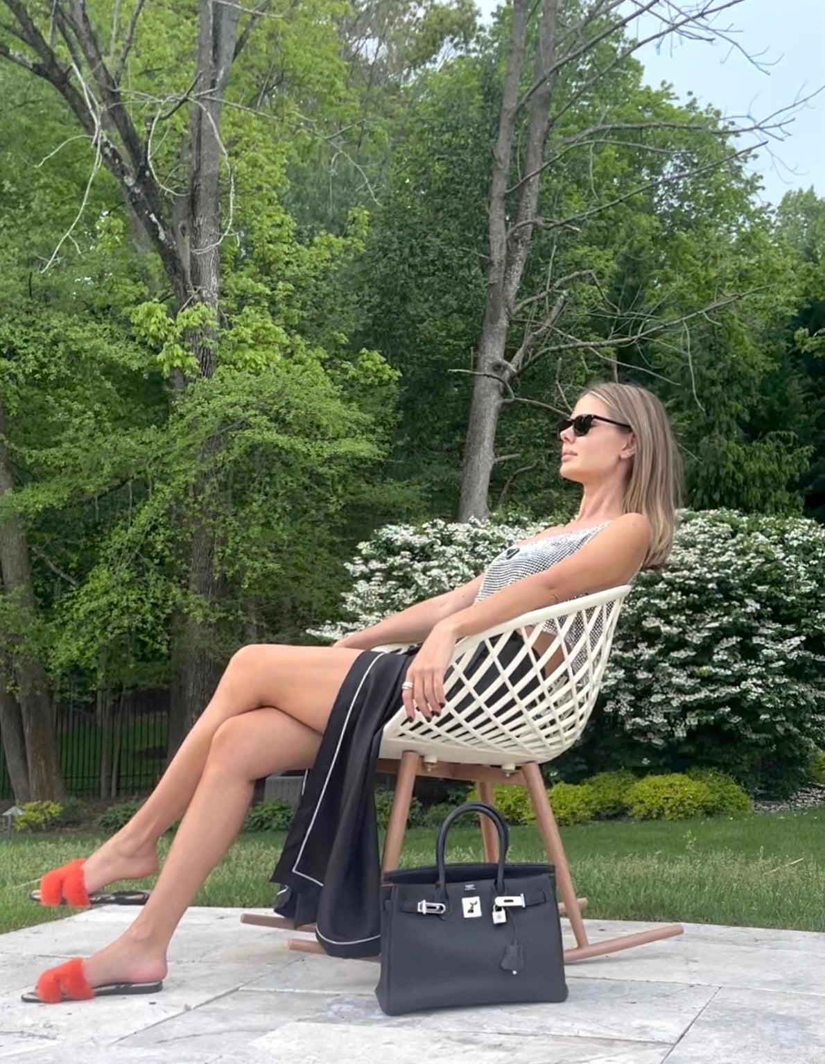 HermesBirkin 30 Black Togo and Orange H Palladium Hardware