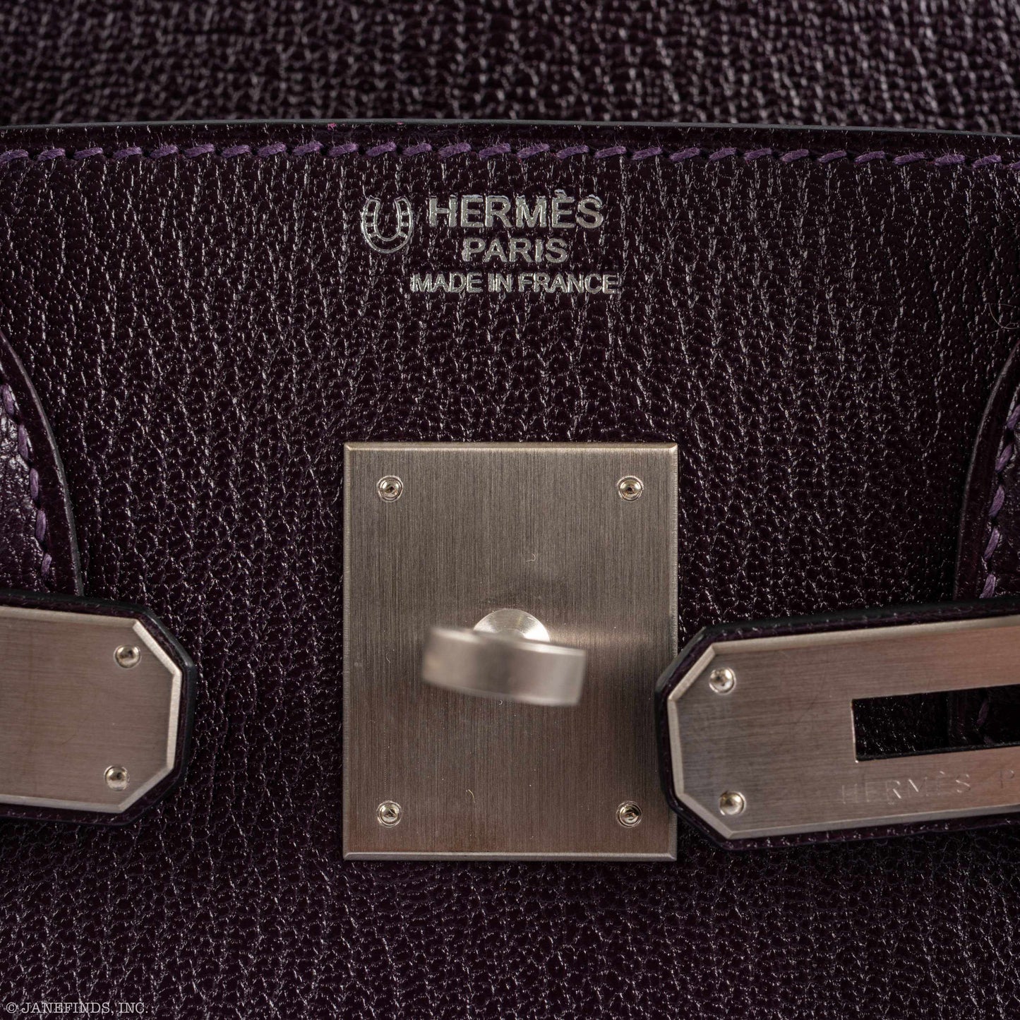 HermesHSS Birkin 30 Raisin Chevre & Vert Anglais Brushed Palladium Hardware
