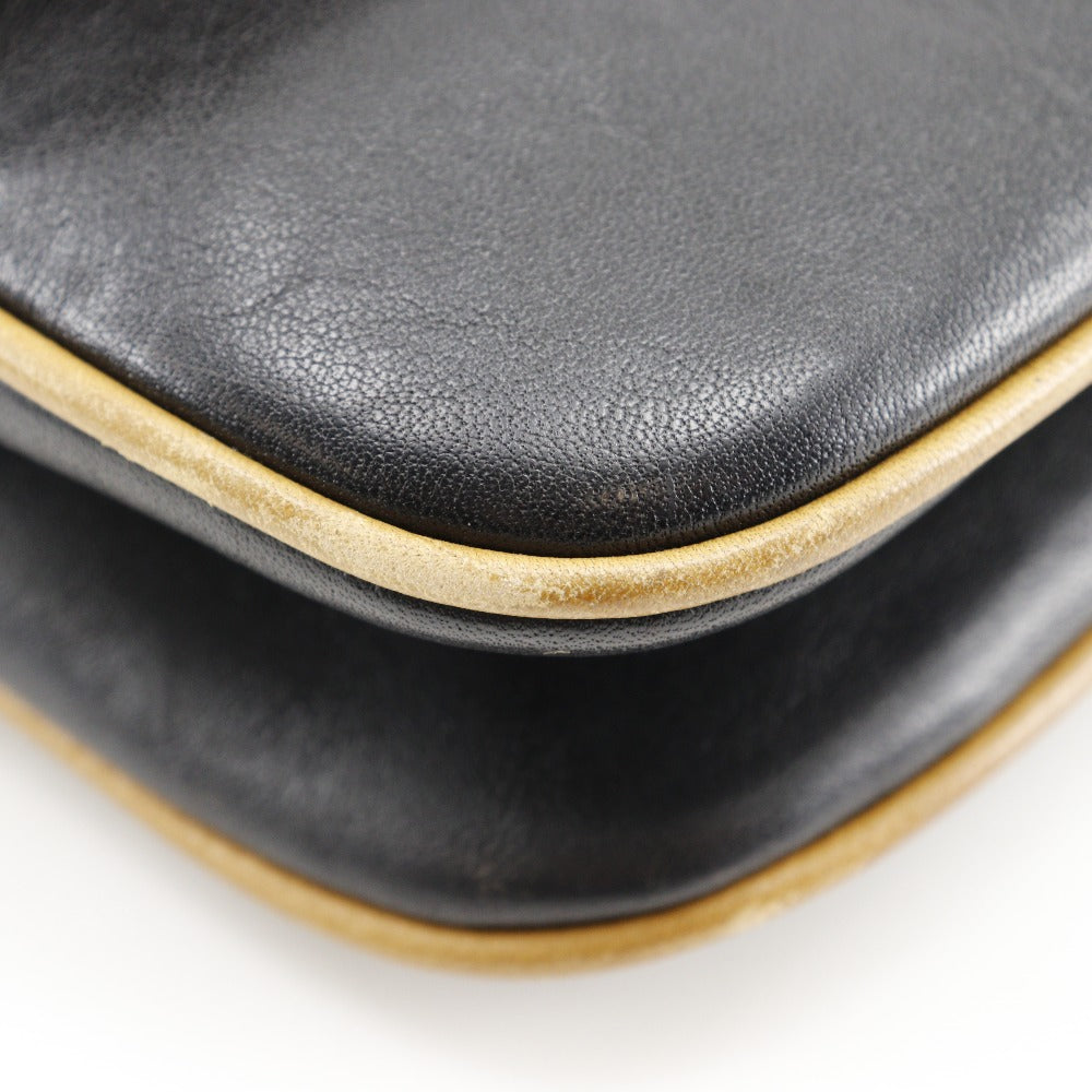 CELINE Shoulder Bag Calfskin black 2-way clutch Old Celine Women
