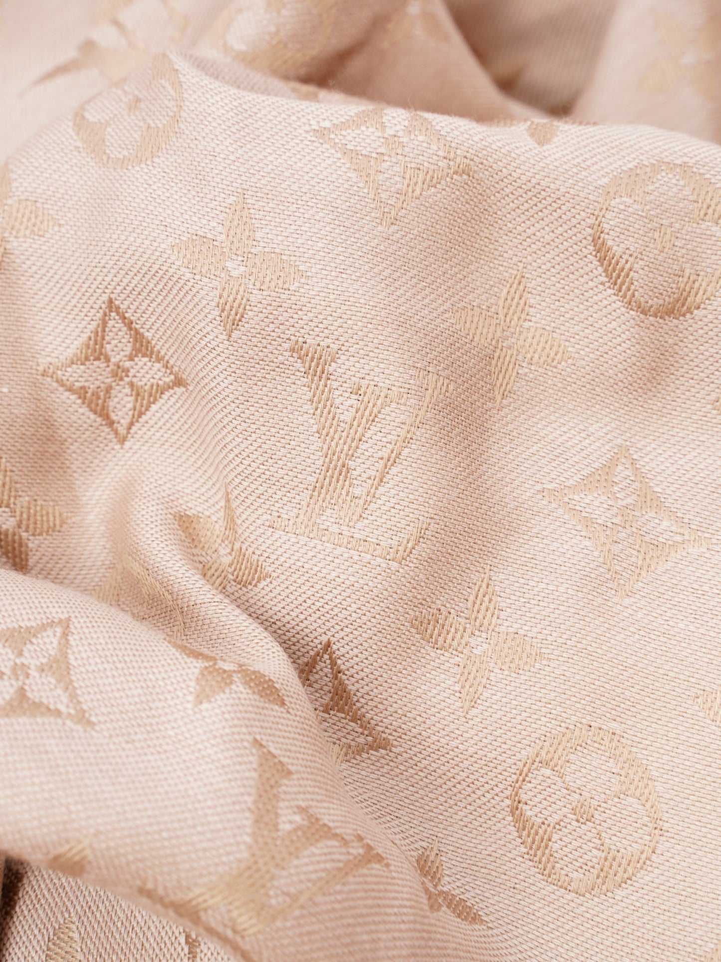 Luxury Women's Handbag | Louis Vuitton Monogram Shawl Beige Silk 139cm x 139cm