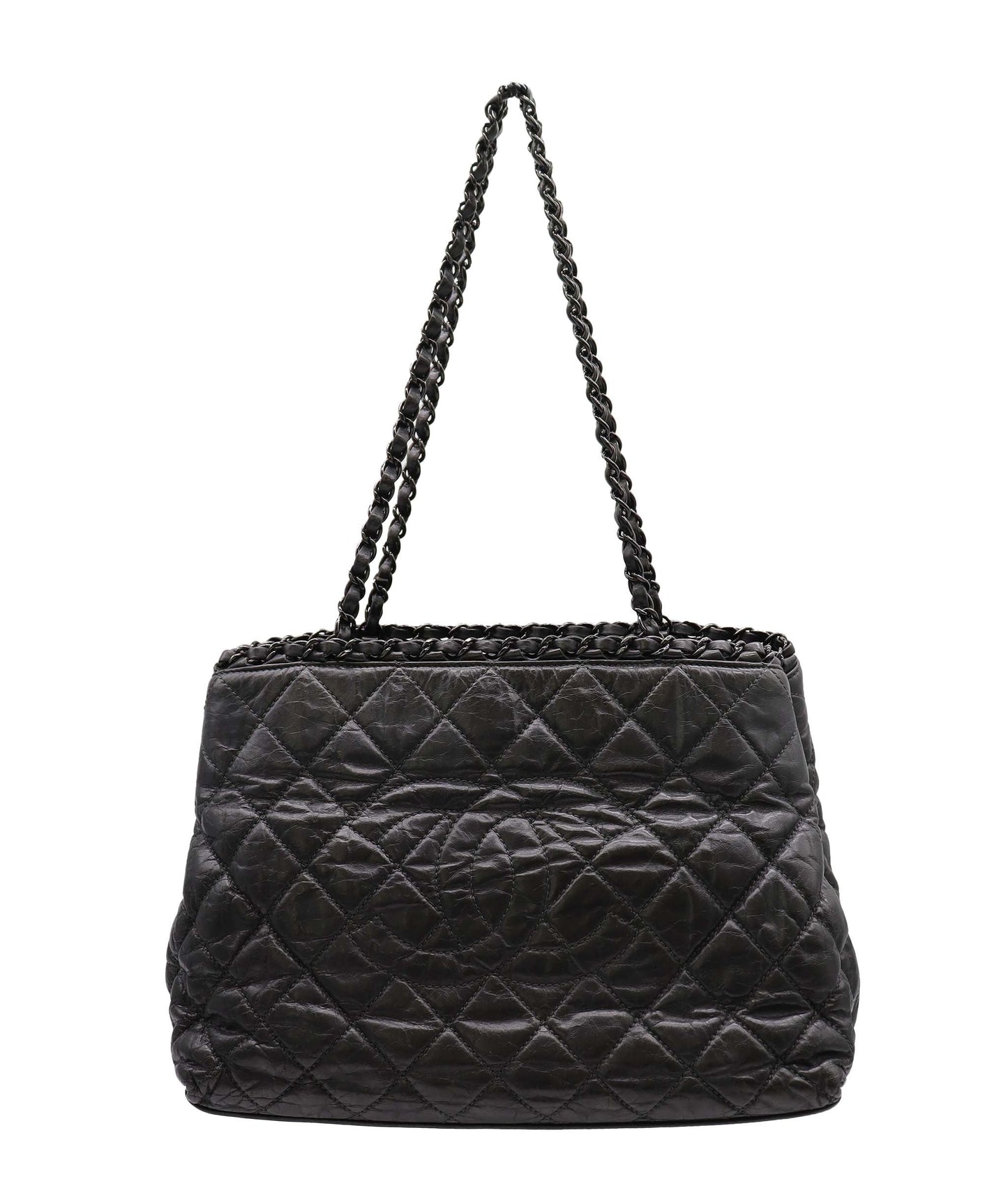 Chanel Chain Around Tote Bag Black Calfskin Black Hardware #14 SKC2012