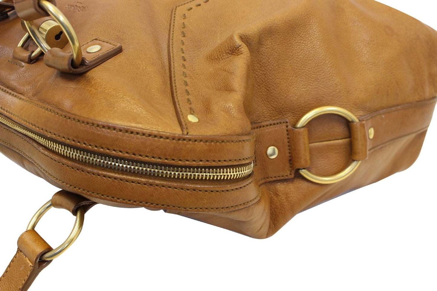 Saint Laurent M Brown Leather Satchel Bag