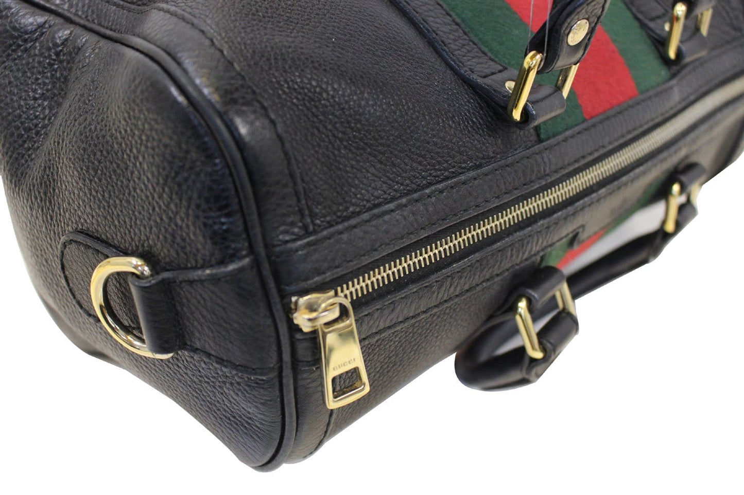GUCCI Web Medium Boston Bag with Signature Web