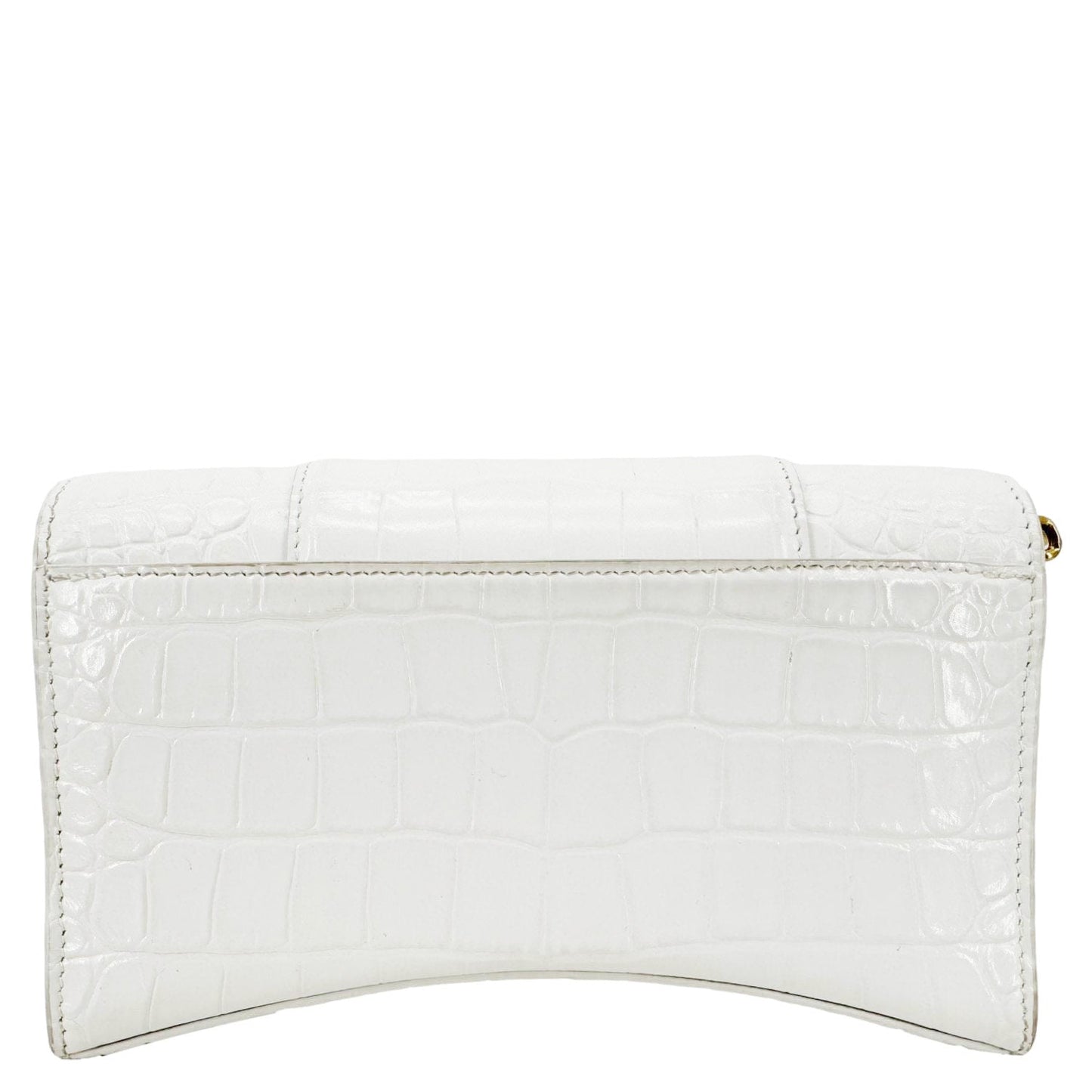 BALENCIAGA Hourglass Leather Wallet On Chain Bag Off White