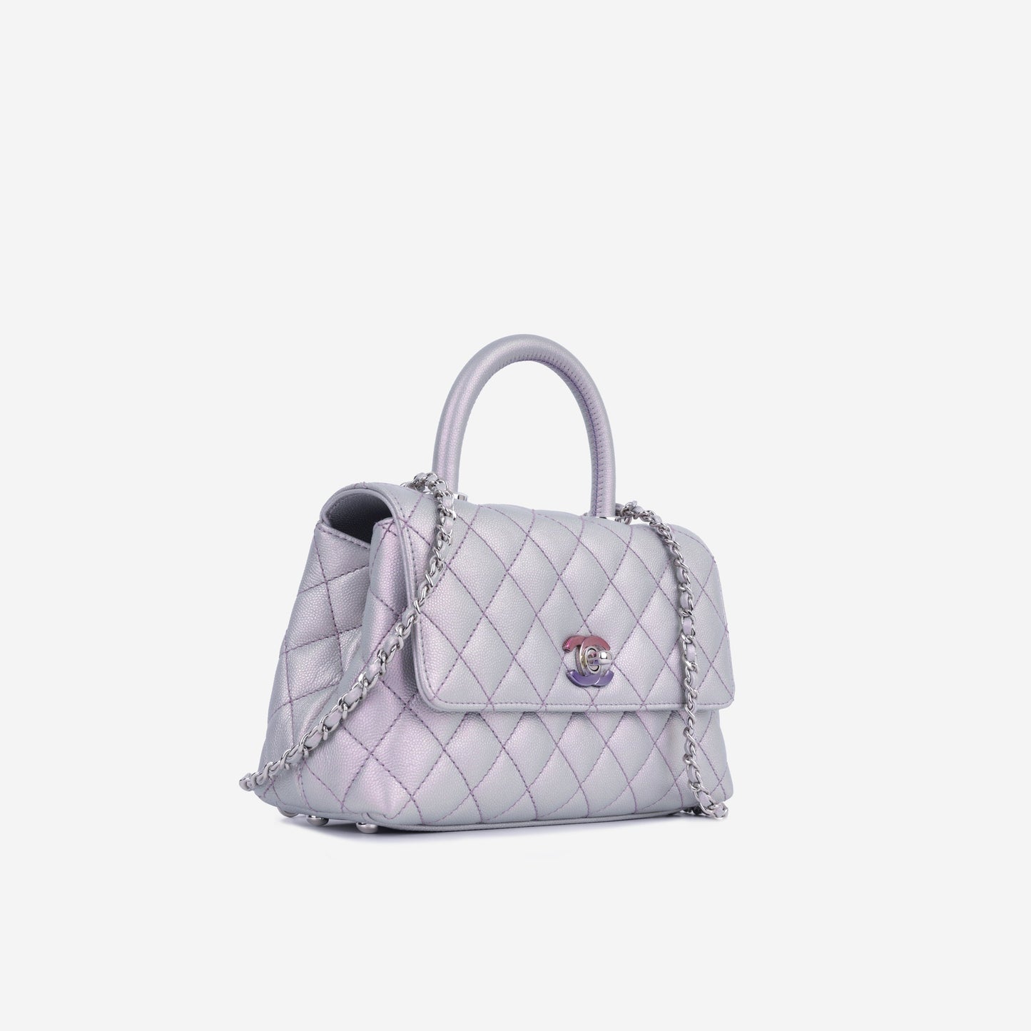 Chanel Small Coco Handle - Purple Iridescent