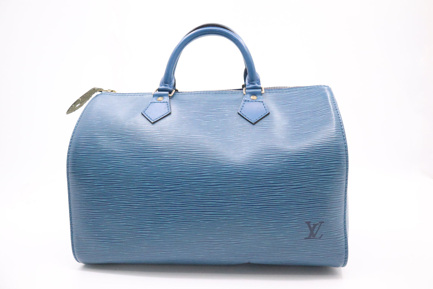 Louis Vuitton Speedy 30 in Epi Blue Leather