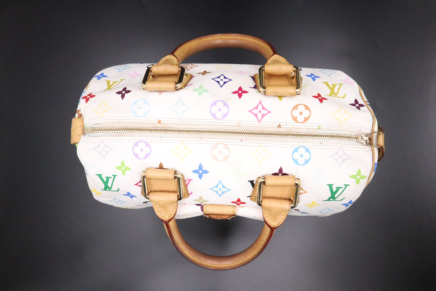 Louis Vuitton Speedy 30 in White Multicolor Monogram Canvas