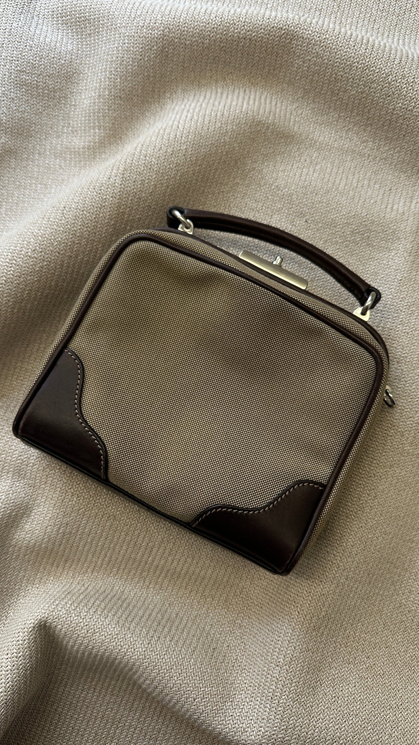 PRADA Mini Camera Top Handle Bag Brown