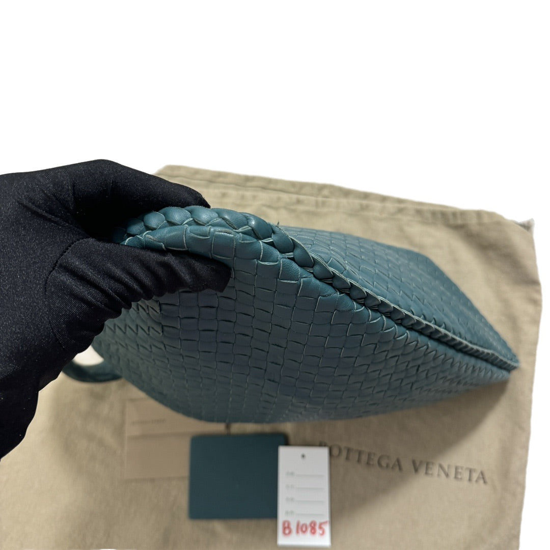 Bottega Veneta Hobo Bag Medium Lambskin leather Teal 45cm