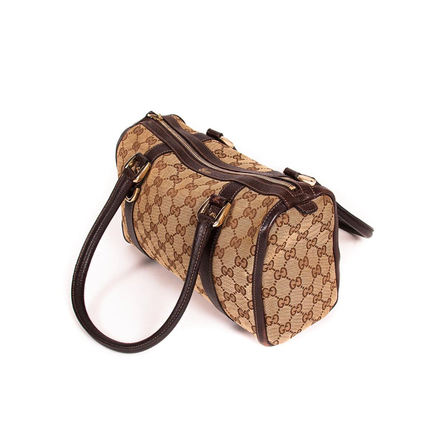 Gucci Boston Leather Canvas Shoulder Bag Style 4