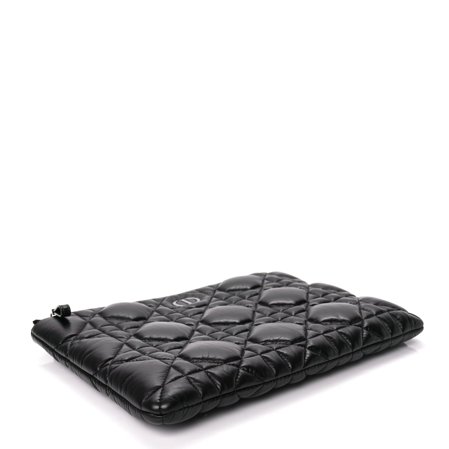 Christian Dior Supple Calfskin Cannage Caro Daily Pouch Black