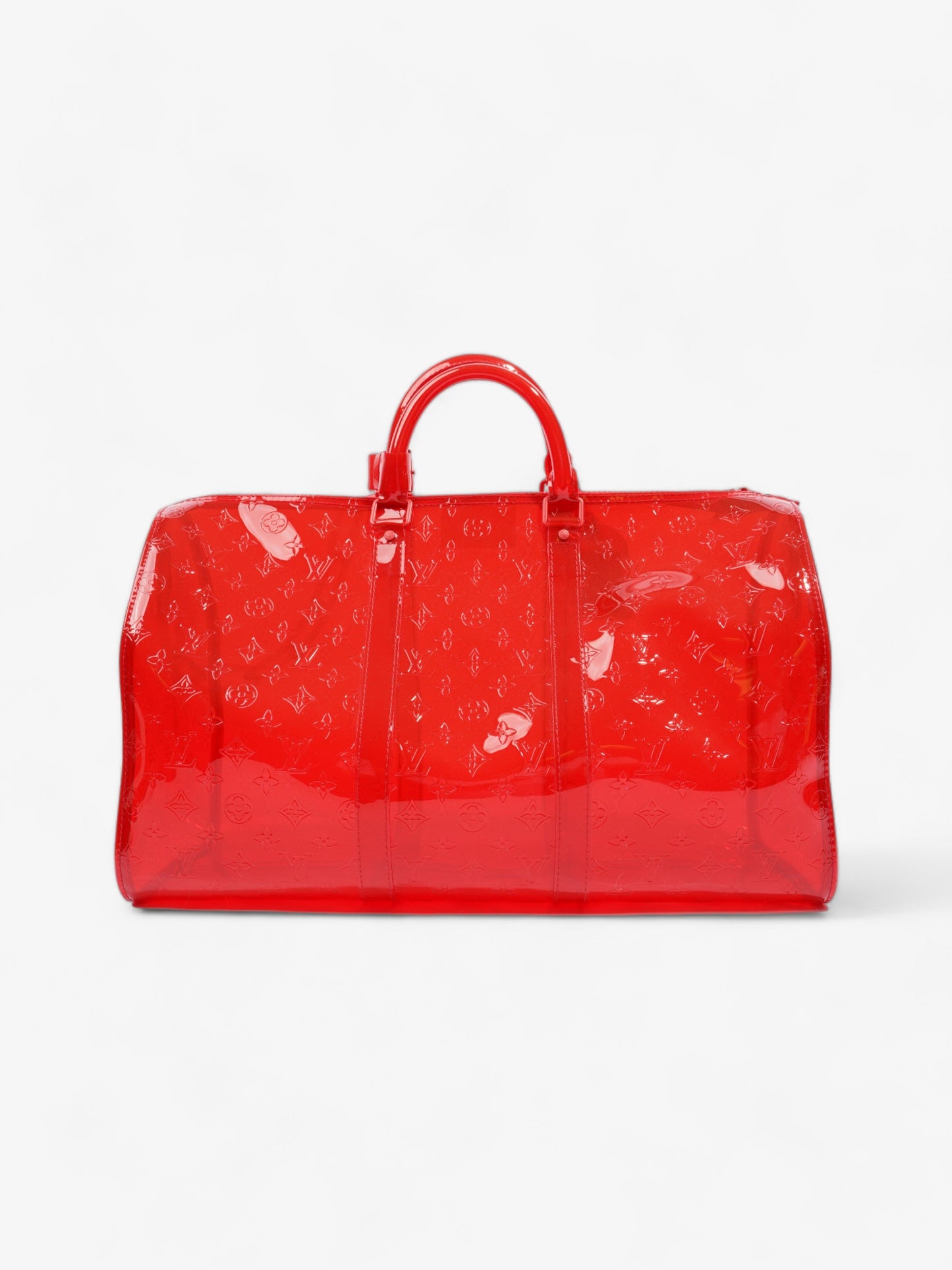 Louis Vuitton Transparent Keepall Bandouliere Virgil Abloh Red PVC 50cm