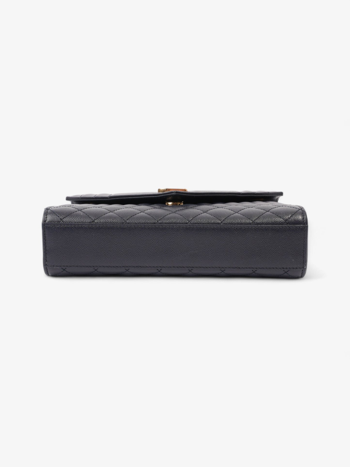 Saint Laurent Envelope Navy Blue Grained Leather Medium