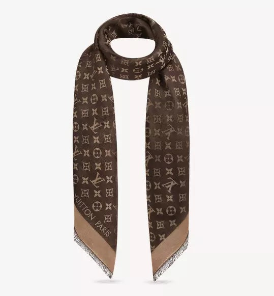 LOUIS VUITTON MONOGRAM SILK BLEND SHINE SHAWL