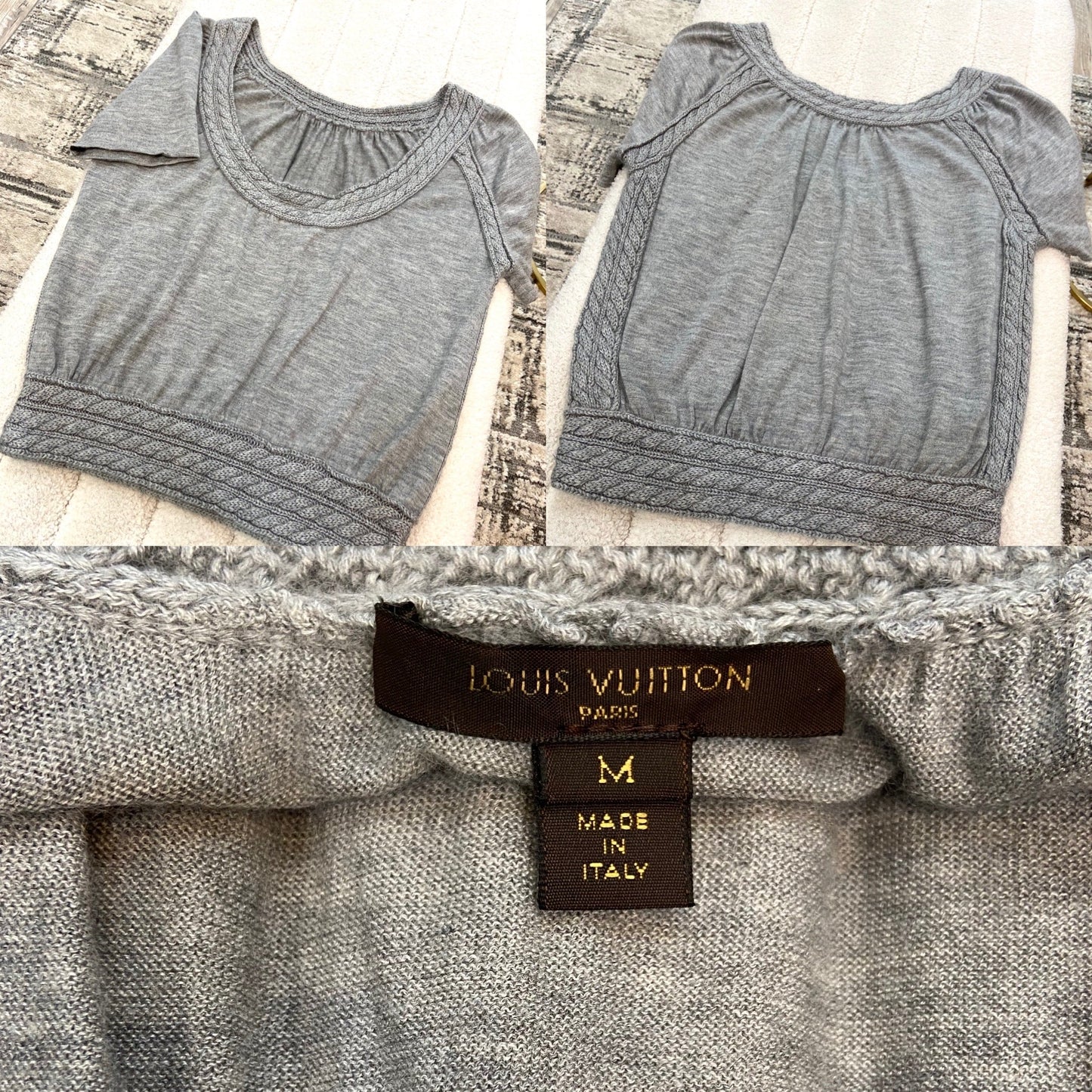 LOUIS VUITTON CASHMERE KNITTED SHORT SLEEVE TOP