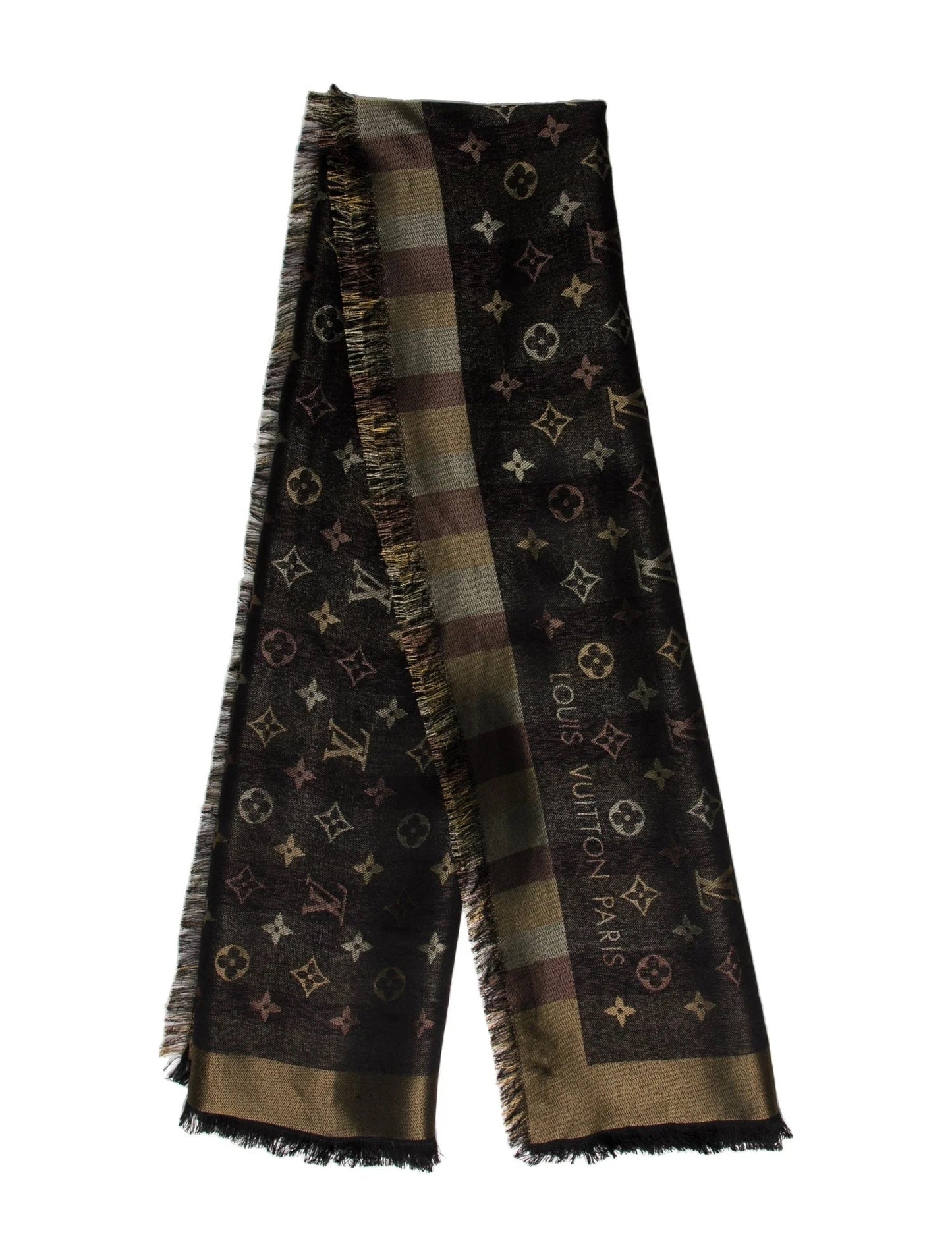 LOUIS VUITTON CHALE MONOGRAM SO SHINE SILK SCARF