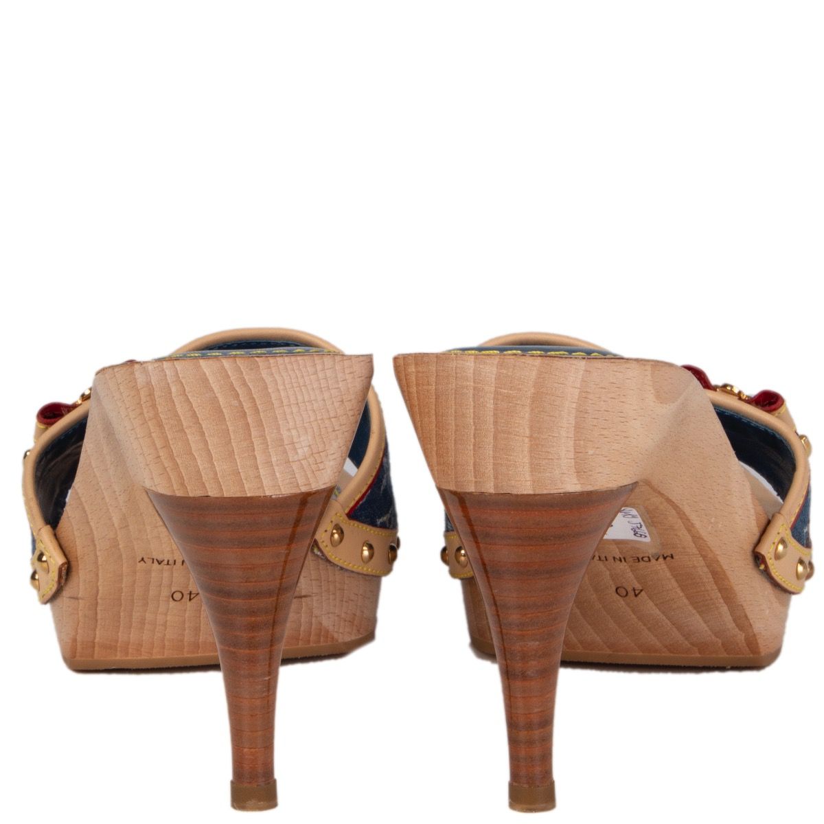 LOUIS VUITTON MONOGRAM DENIM PLATFORM MULES