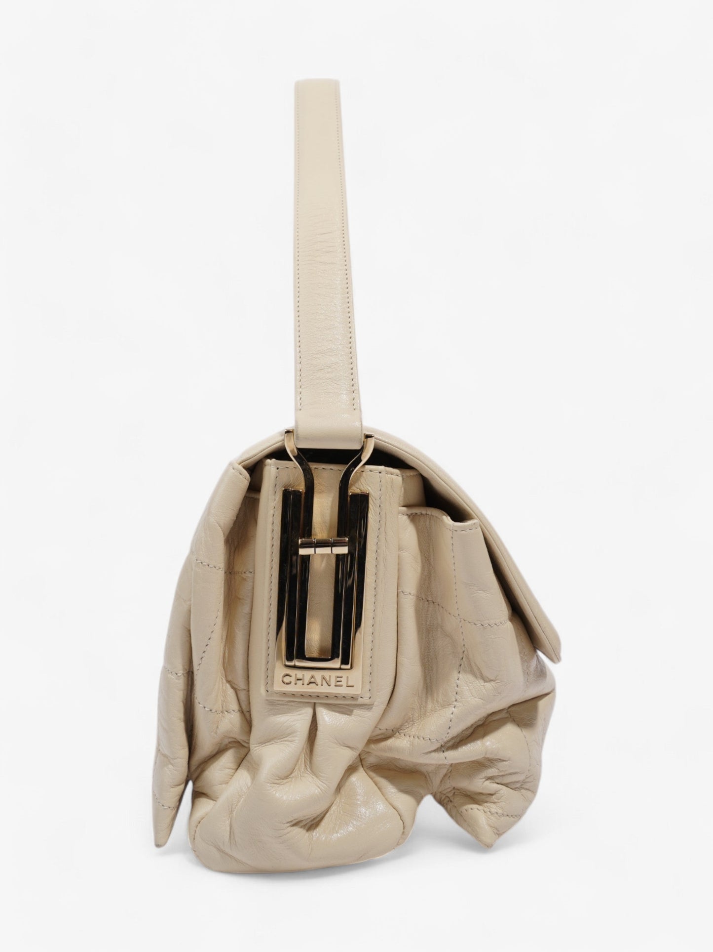 Chanel 2.55 Cream Lambskin Leather