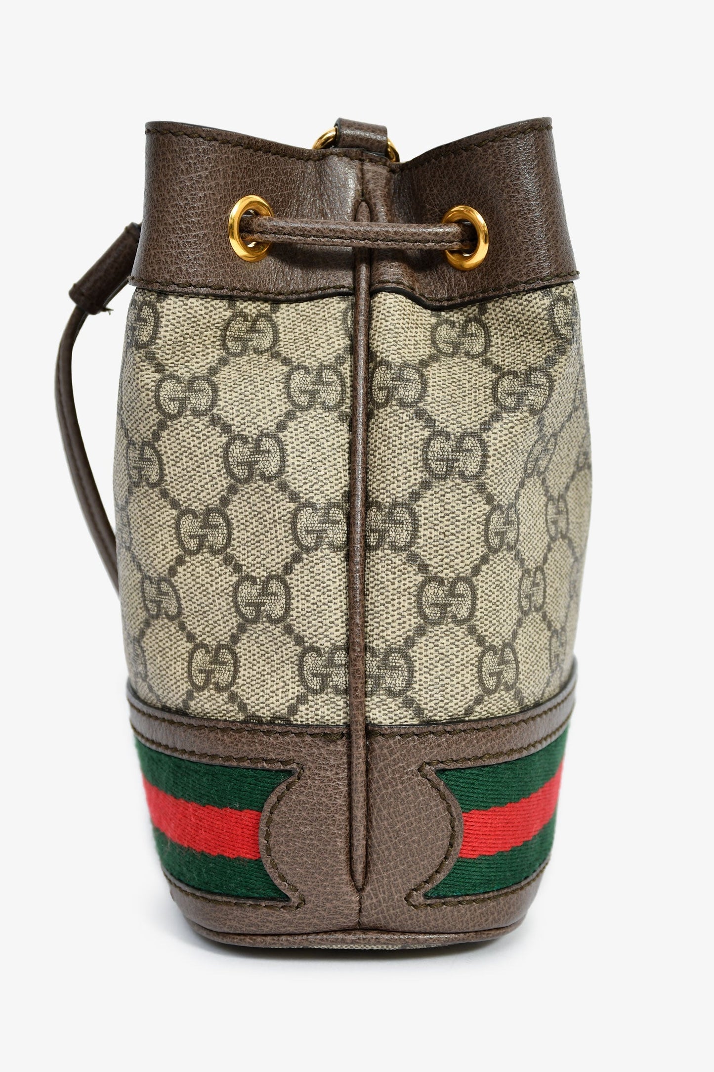 Gucci GG Supreme Web Leather Trim 'Ophidia' Bucket Bag