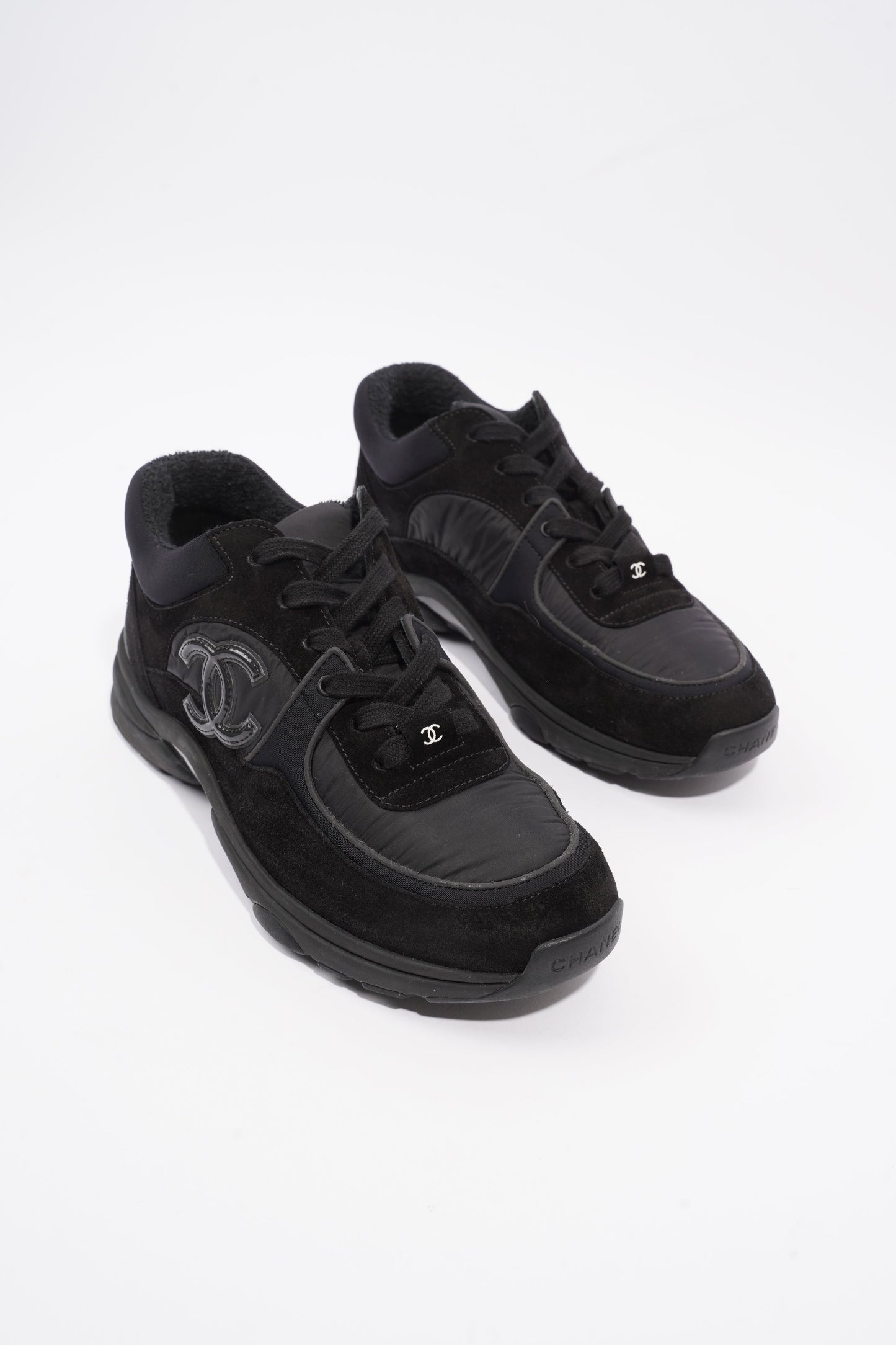 Chanel CC Logo Black Suede EU 38 UK 5