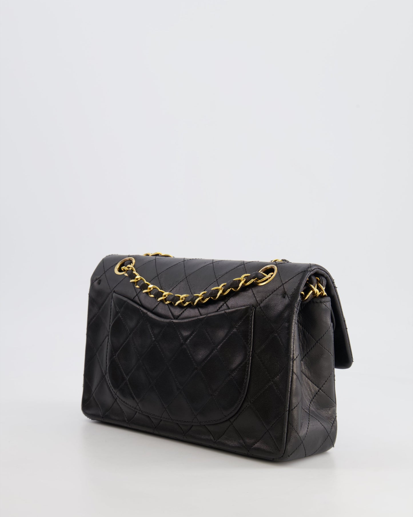 Chanel Black Small Double Flap Bag in Lambskin Leather with 24K Gold Hardware