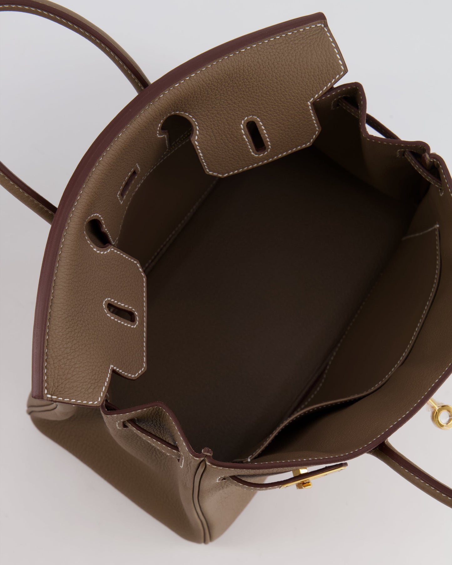 *HOT* Hermes Birkin Retourne 25 Bag in Etoupe Togo Leather with Gold Hardware