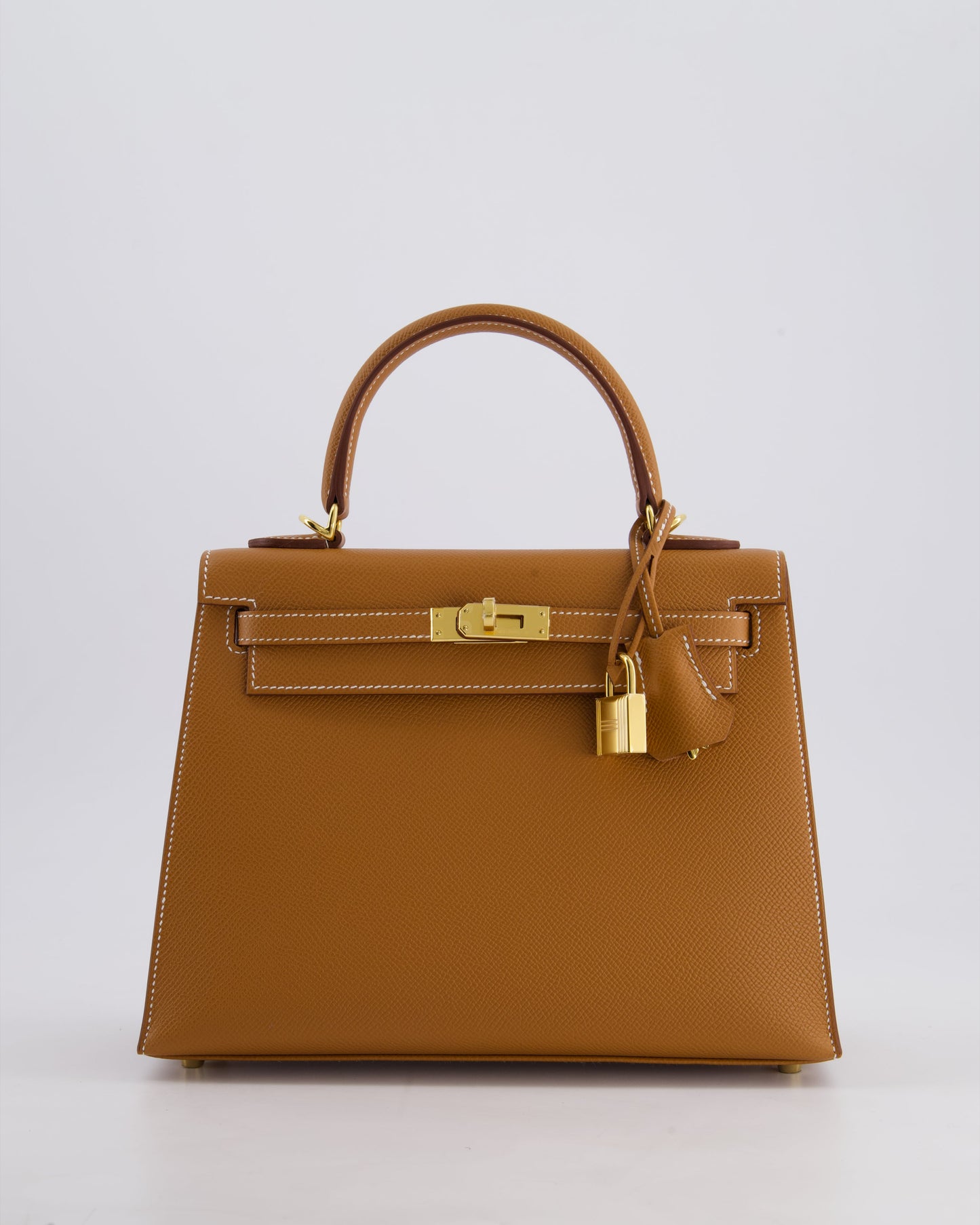 Hermes Kelly 25 Sellier Bag in Gold Epsom Leather with Gold Hardware
