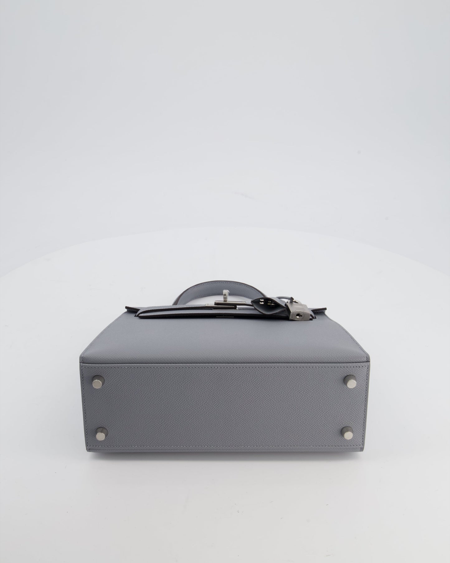 Hermes Kelly 25 Sellier Bag in Gris Pantin Epsom Leather with Palladium Hardware
