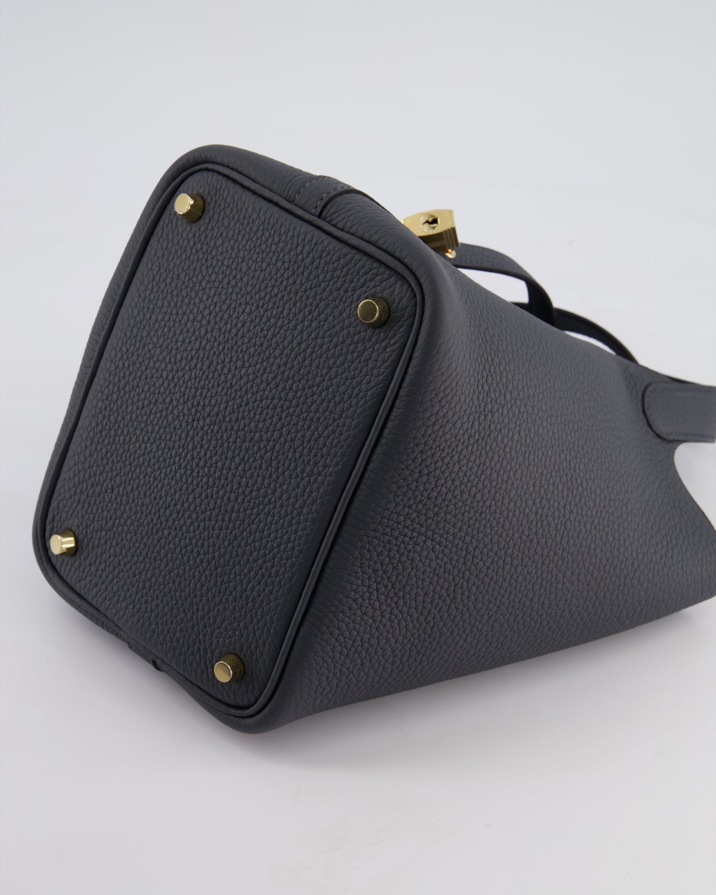 *HOT* Hermes Picotin Lock 18 Bag in Gris Misty Clemence Leather with Permabrass Hardware