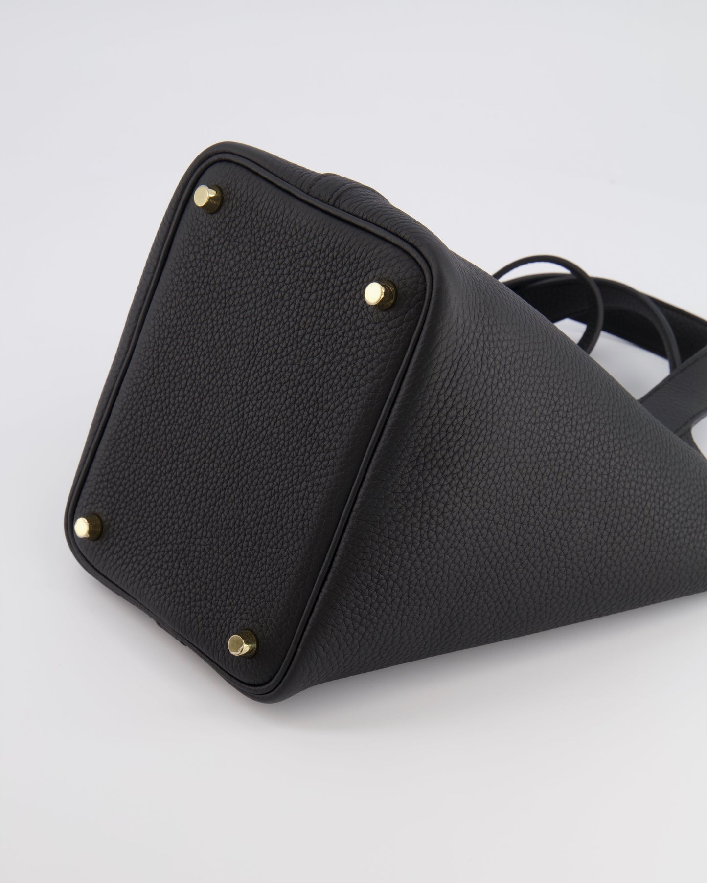 Hermes Picotin Lock Bag 18cm in Noir Clemence Leather with Gold Hardware