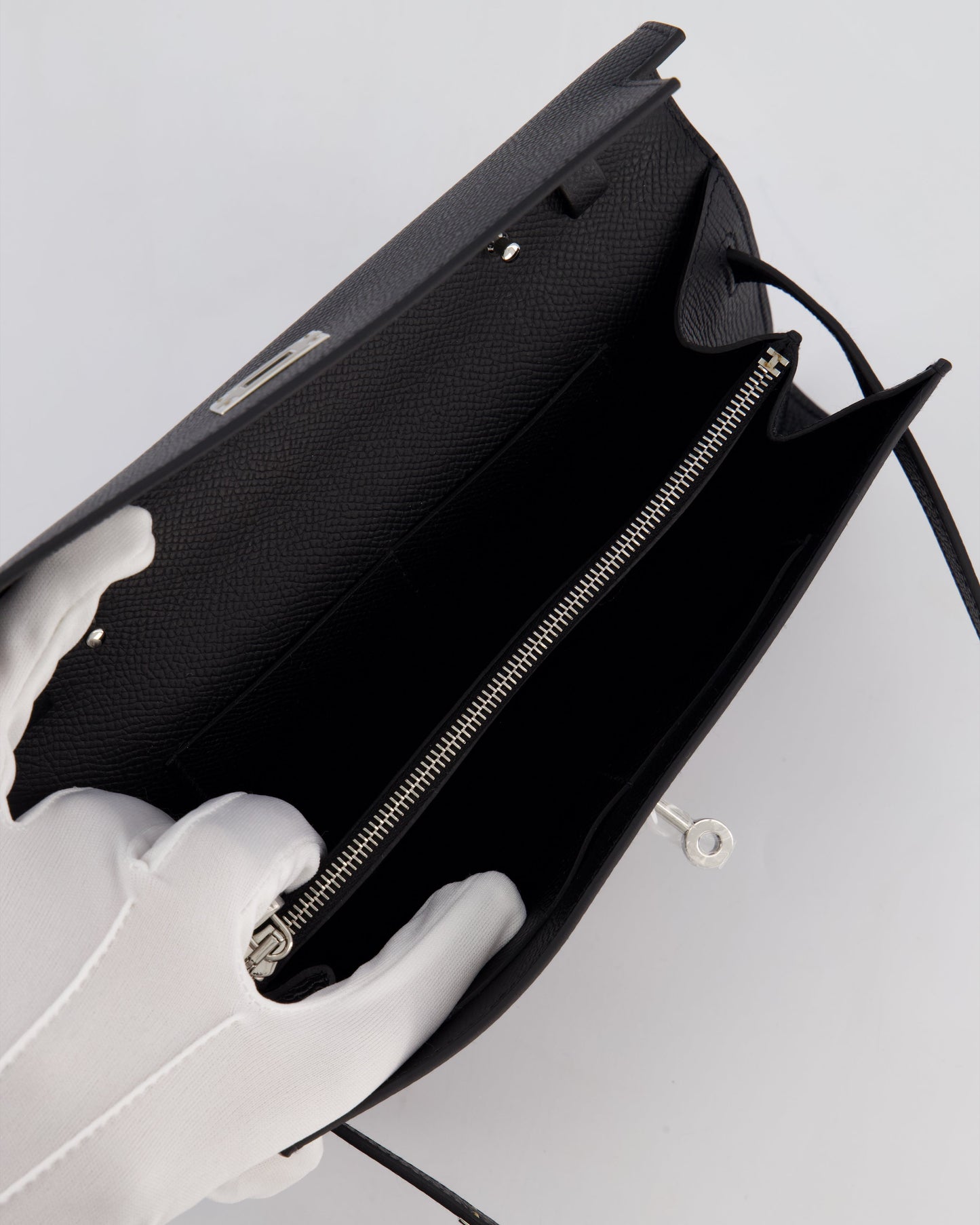Hermes Kelly To Go Bag in Noir Epsom Leather with Palladium Hardware