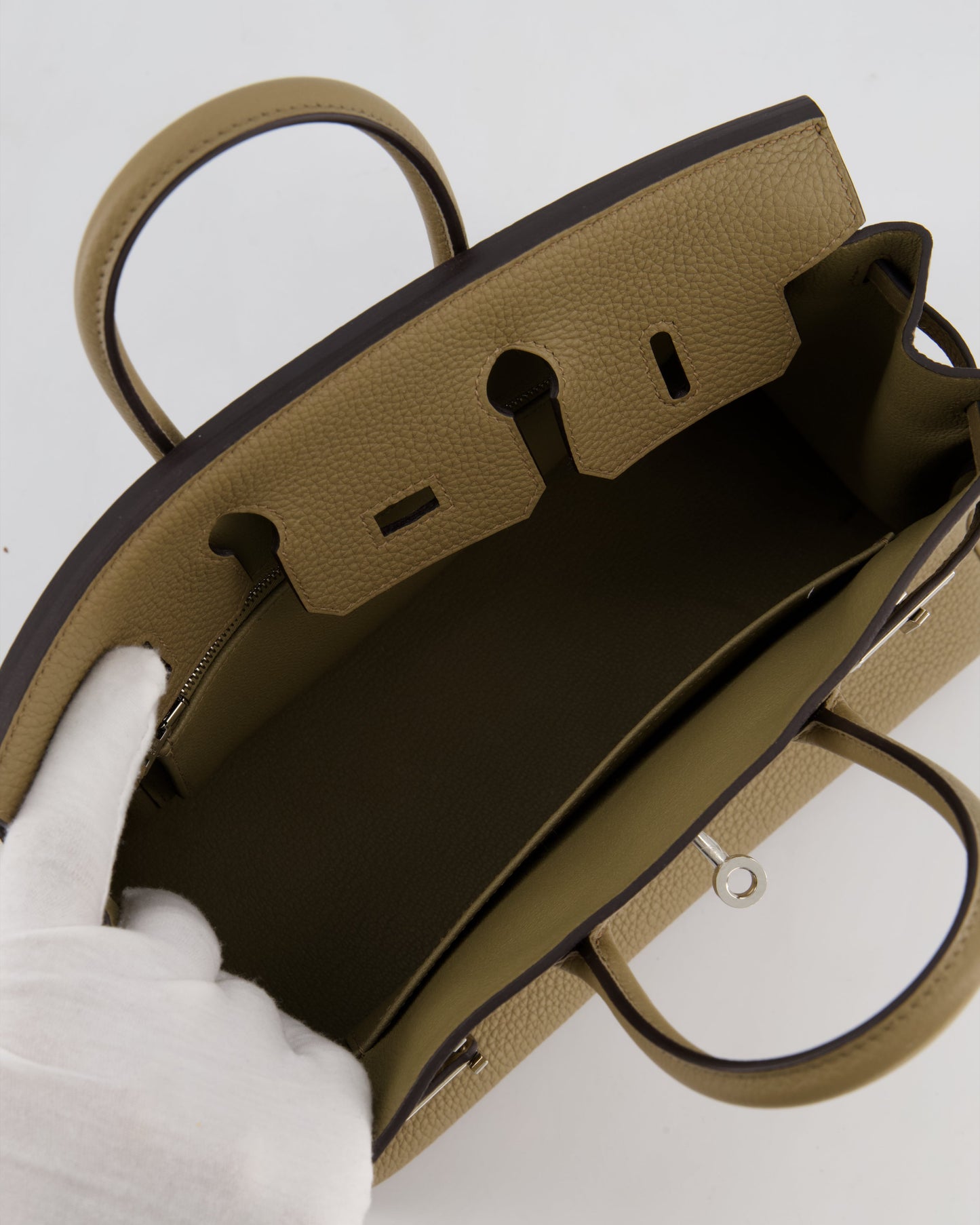 Hermes Birkin 25 Retourne Bag in Beige Marfa Togo Leather with Palladium Hardware