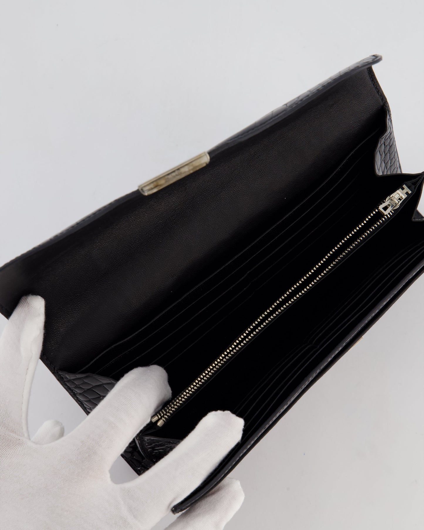 Hermes Constance Wallet in Noir Alligator with Palladium Hardware