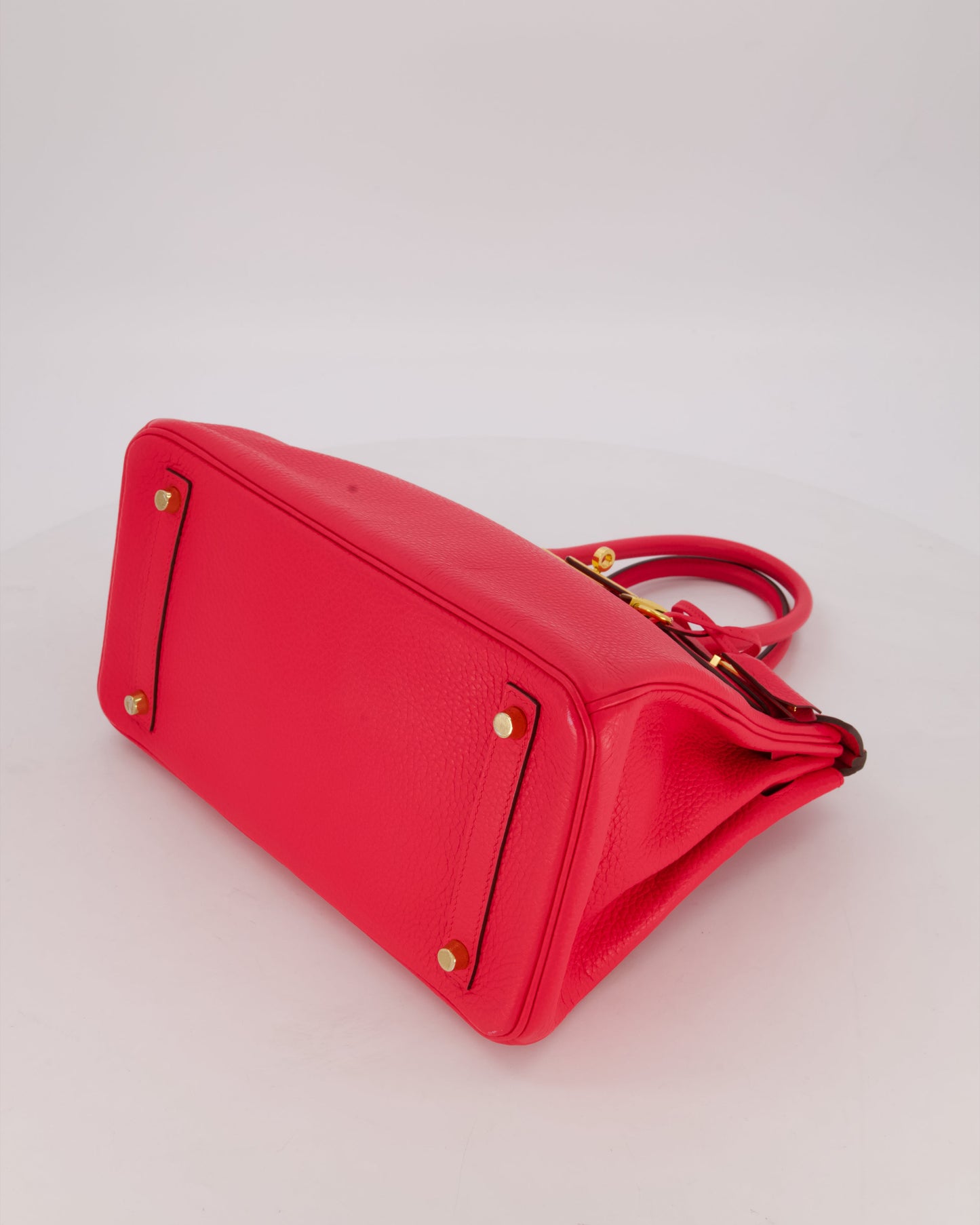 *RARE* Hermes Birkin 30 Retourne Bag in Rose Extreme Clemence Leather with Gold Hardware