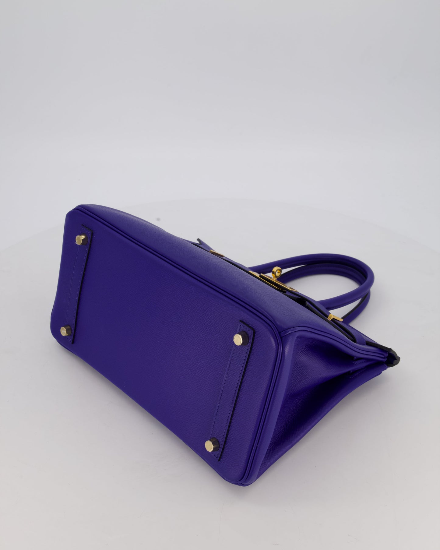 Hermes Birkin 30 Retourne Bag in Bleu Electrique Epsom Leather with Gold Hardware