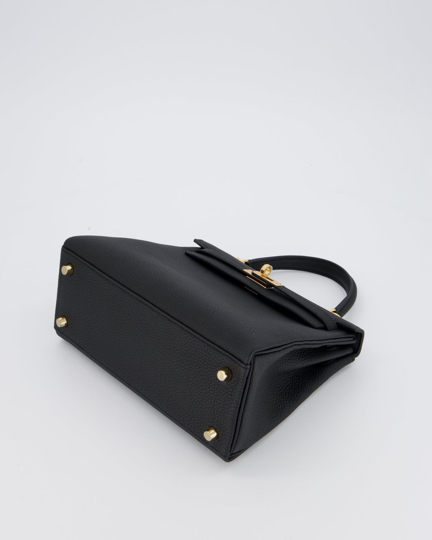 Hermes Kelly 25 Retourne Bag in Noir Togo Leather and Gold Hardware