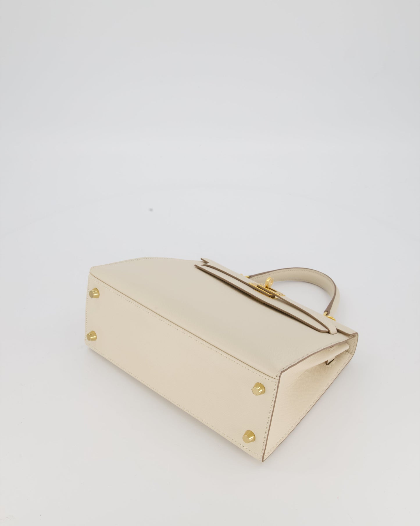 Hermes Kelly 25 Sellier Bag in Craie Epsom Leather and Gold Hardware