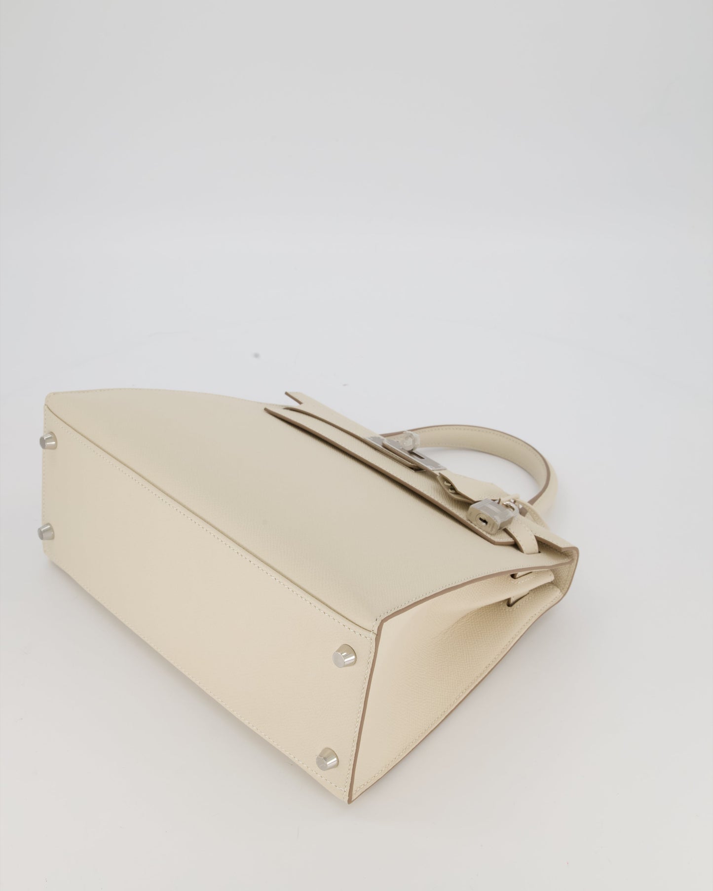 *HOT* Hermes Kelly 28 Sellier Bag in Craie Epsom Leather with Palladium Hardware