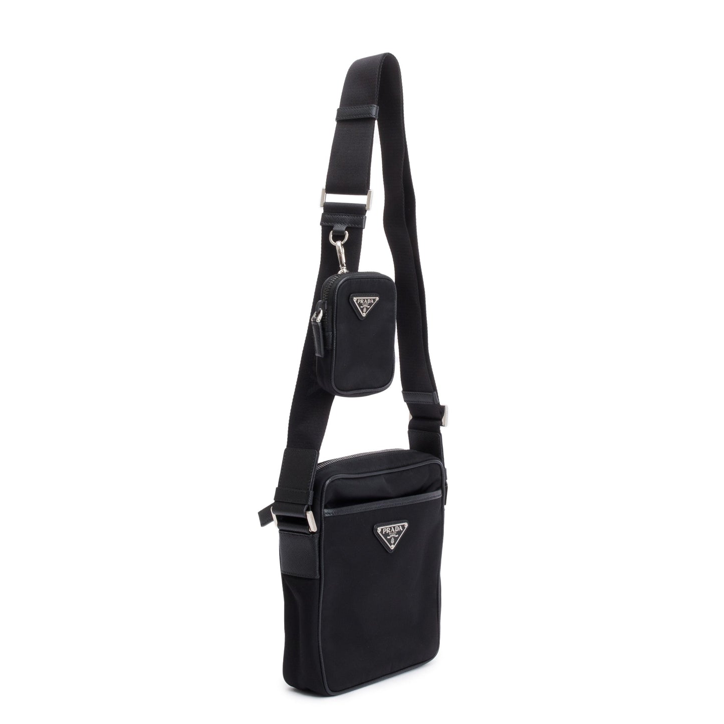 Prada Black Saffiano Re-Nylon Crossbody Bag