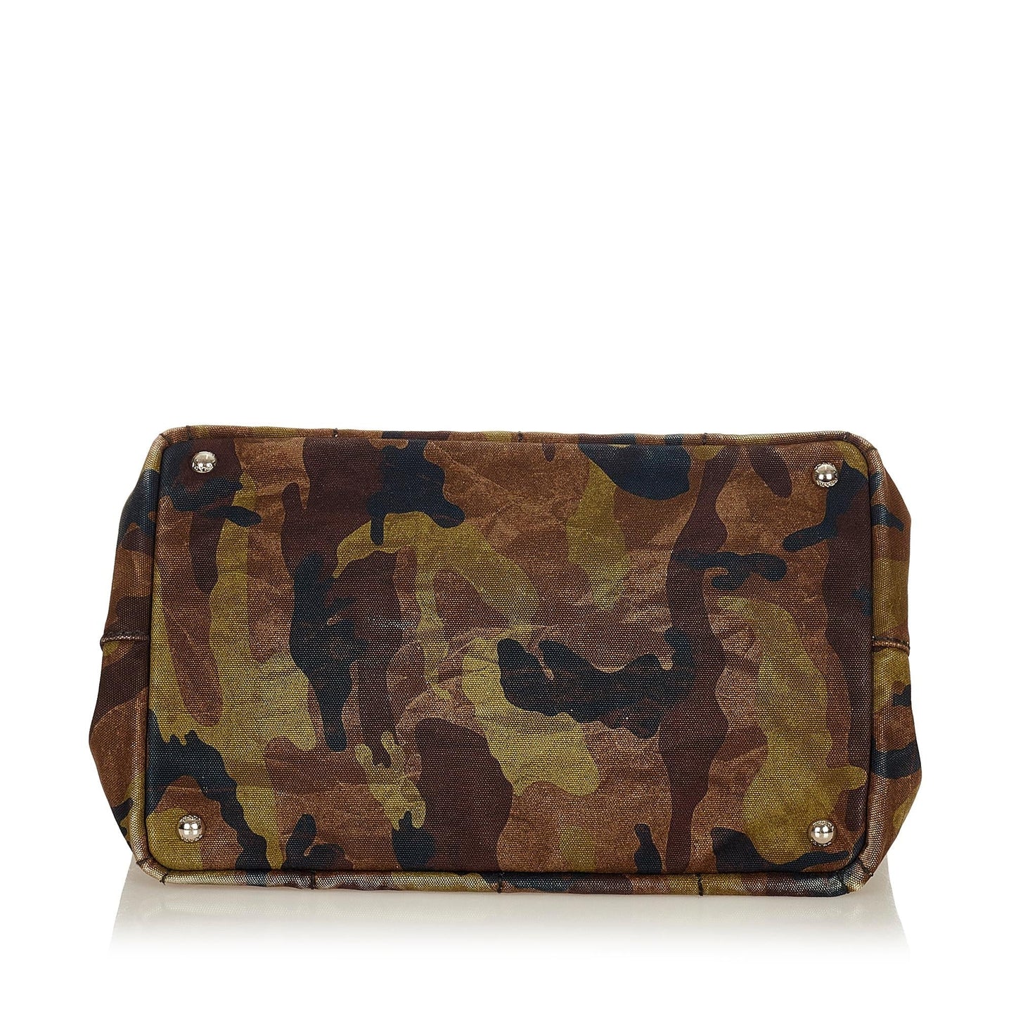 Prada Canapa Logo Camouflage Canvas Satchel (SHG-26910)