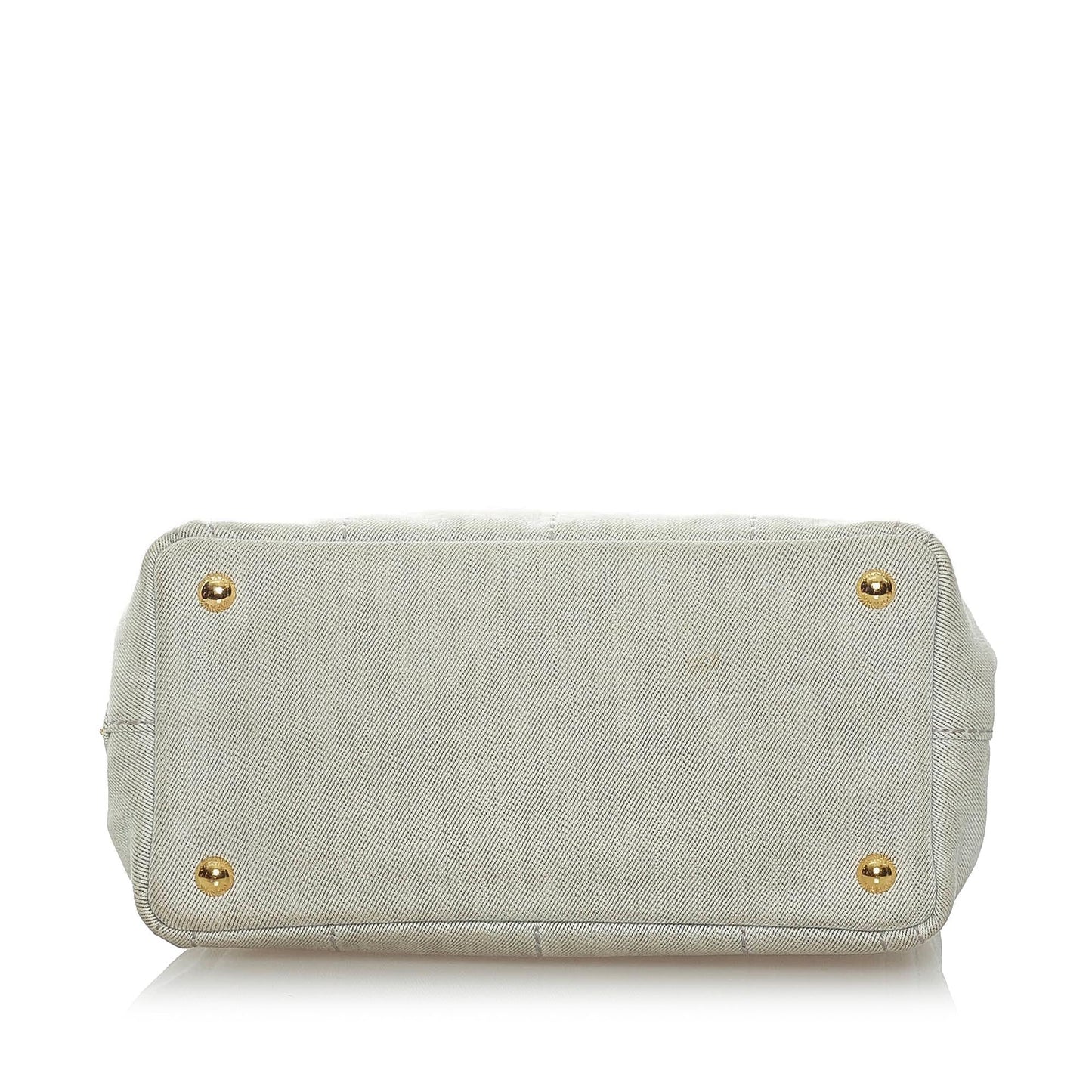 Prada Canapa Logo Denim Satchel (SHG-32767)