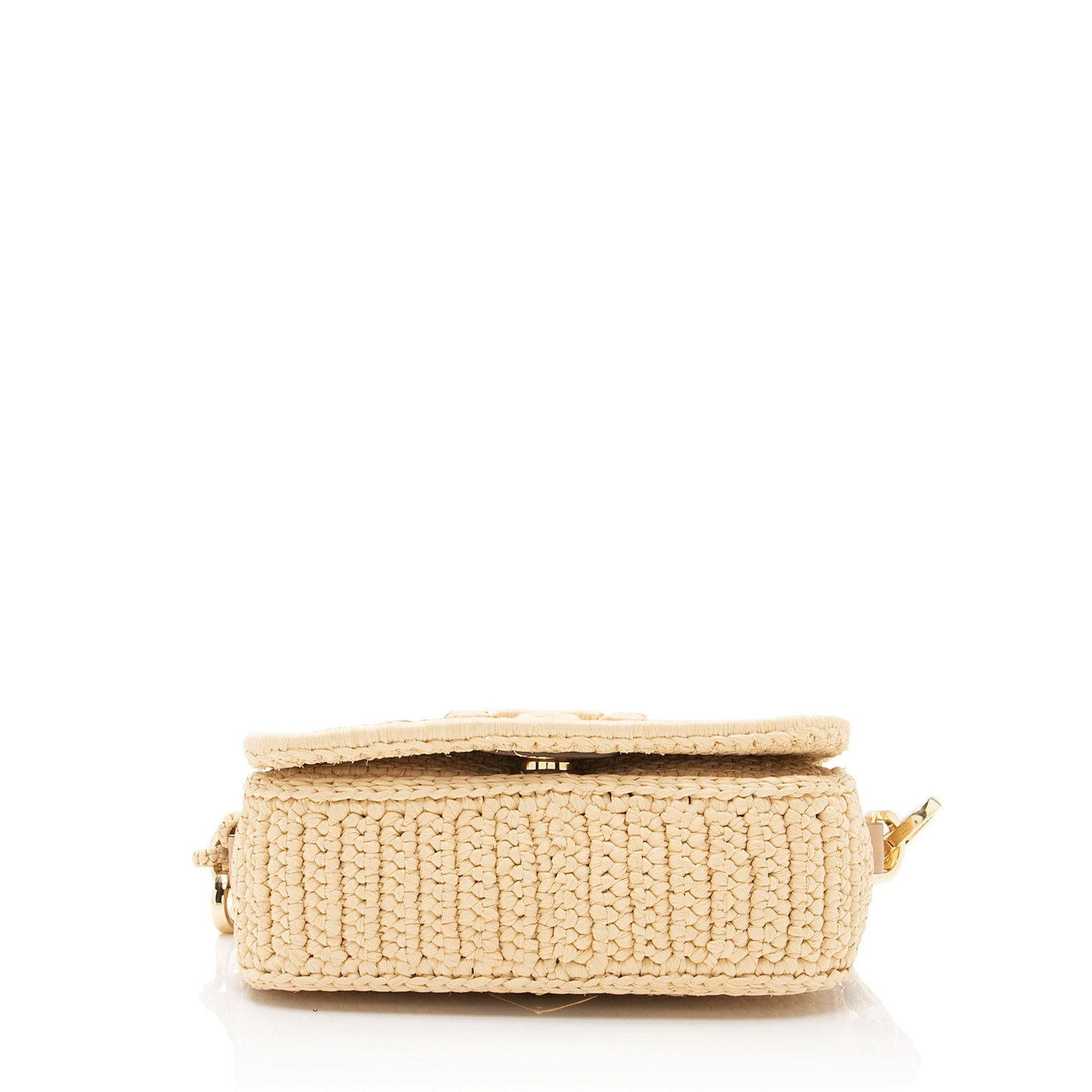 Prada Raffia Logo Flap Shoulder Bag (SHF-vAij0V)