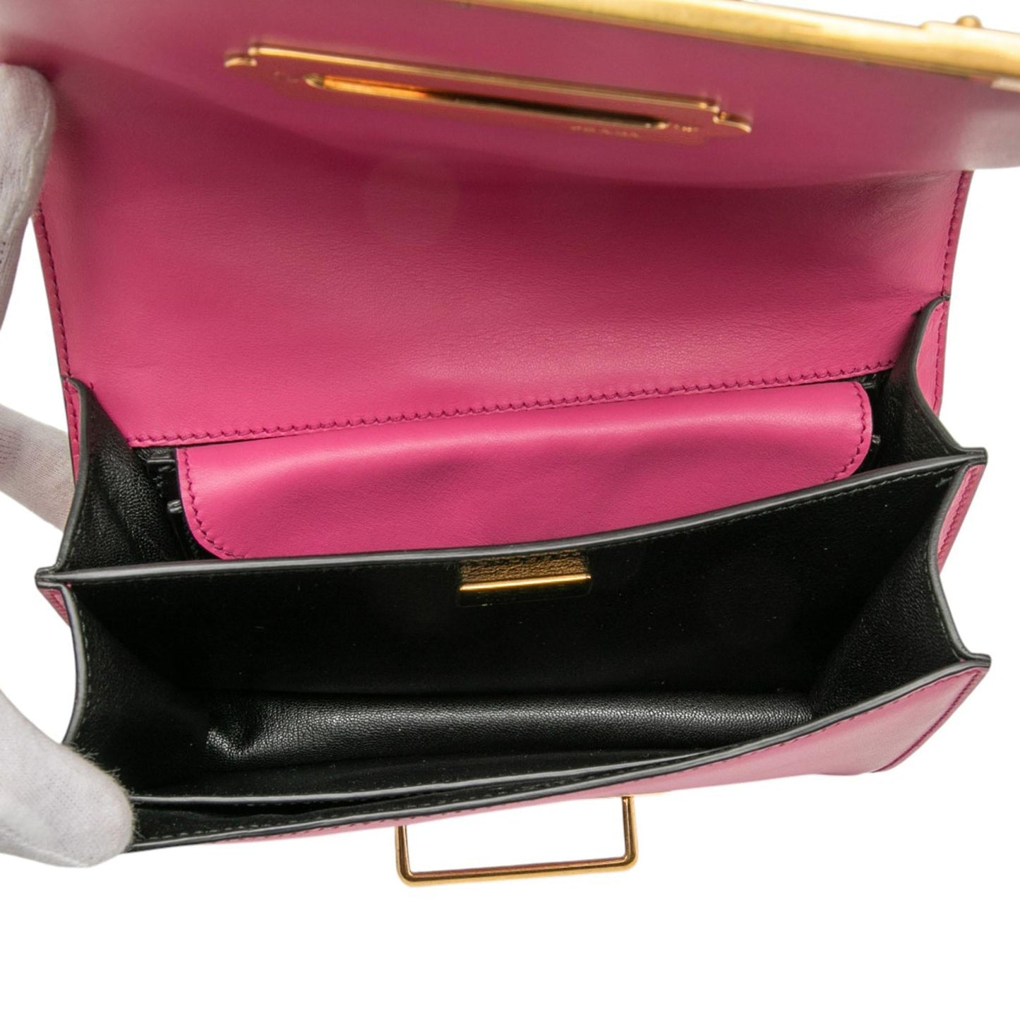 Prada Saffiano Trimmed City Calf Cahier Crossbody