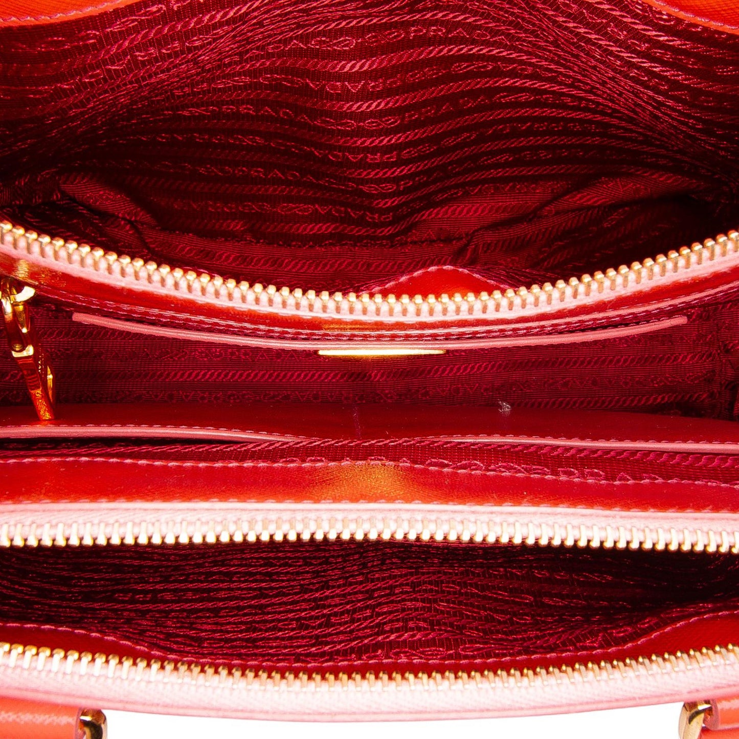Prada Saffiano Vernice Front Pocket Galleria Double Zip Satchel