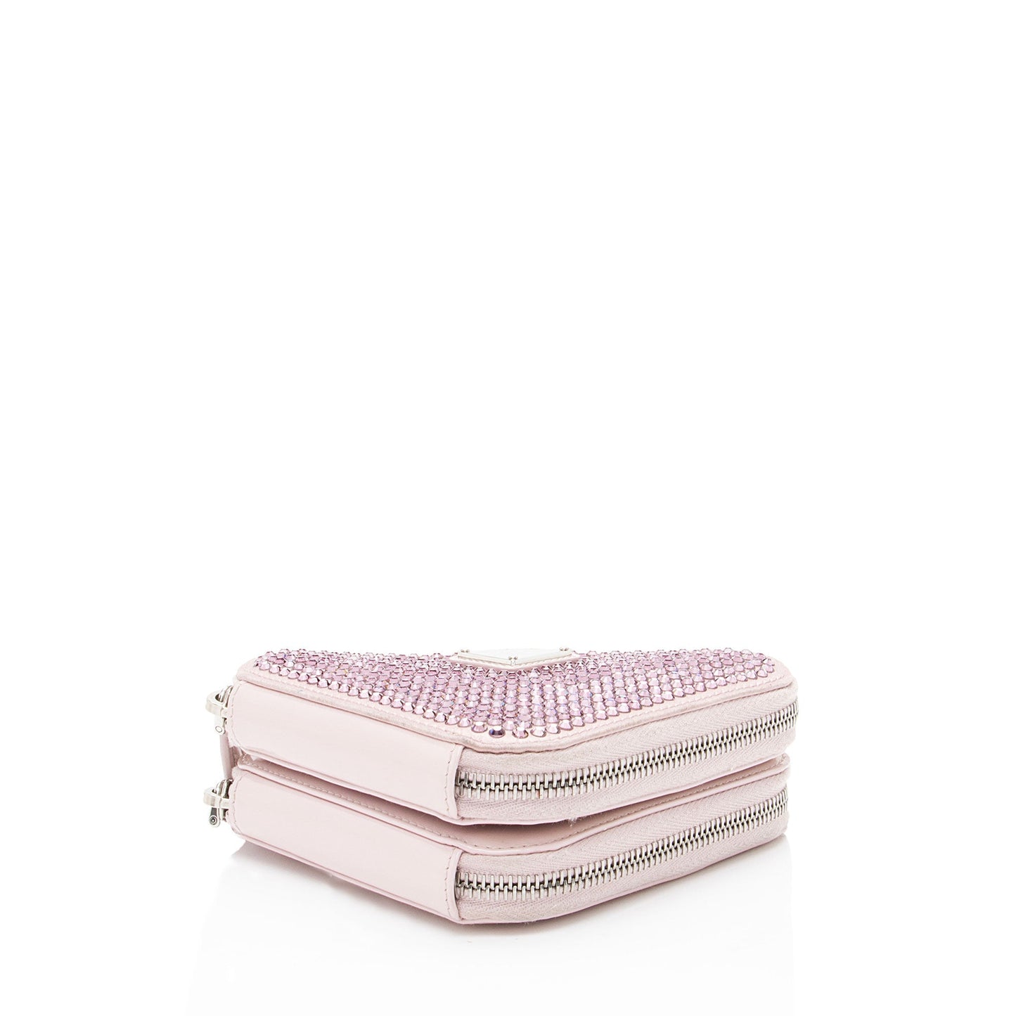 Prada Satin Crystal Triangle Mini Crossbody