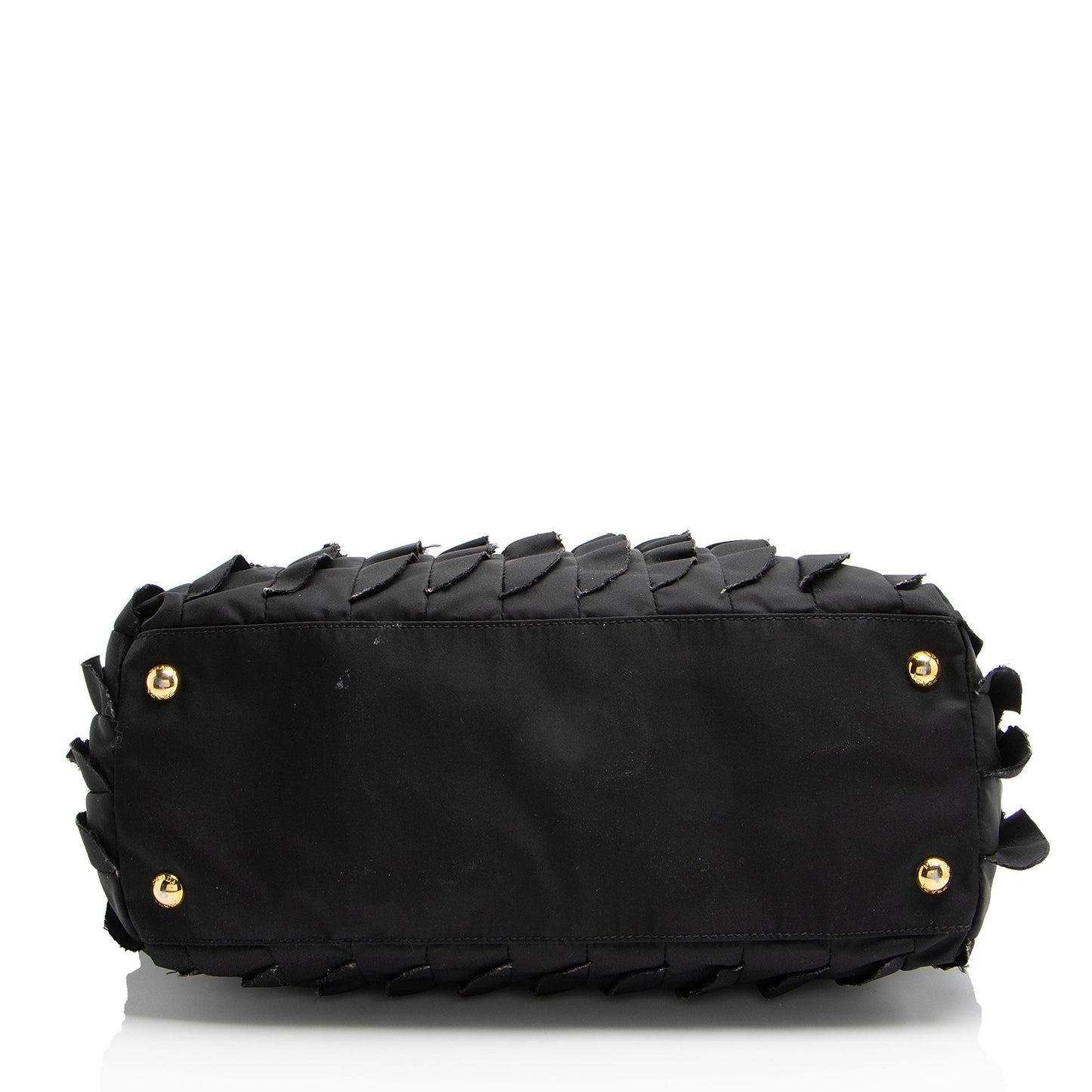 Prada Tessuto Vernice Ruffled Chain Tote
